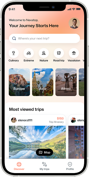 Nexstop travel mobile application